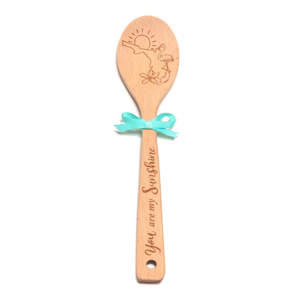 Natural Beech Wood Spoon Florida You Are My Sunshine